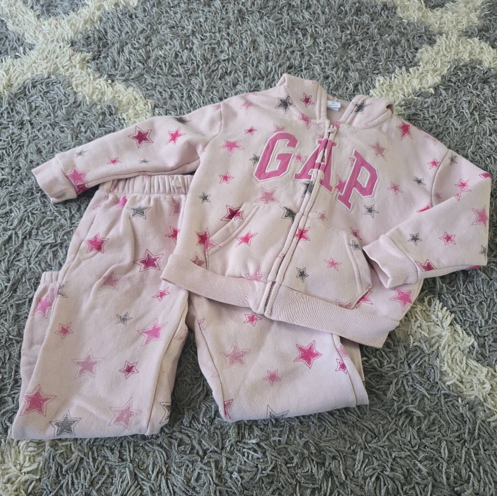 GAP Kids Light Pink Star Sweatsuit Set 5T
